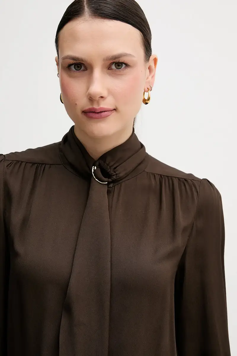 camicia donna colore marrone 6632015 miniatura 4