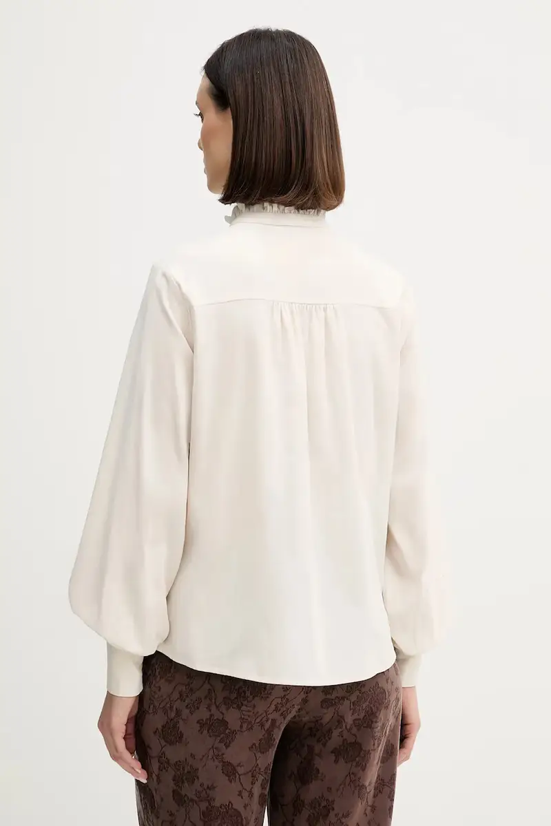 camicia in velluto a coste Beige miniatura 3