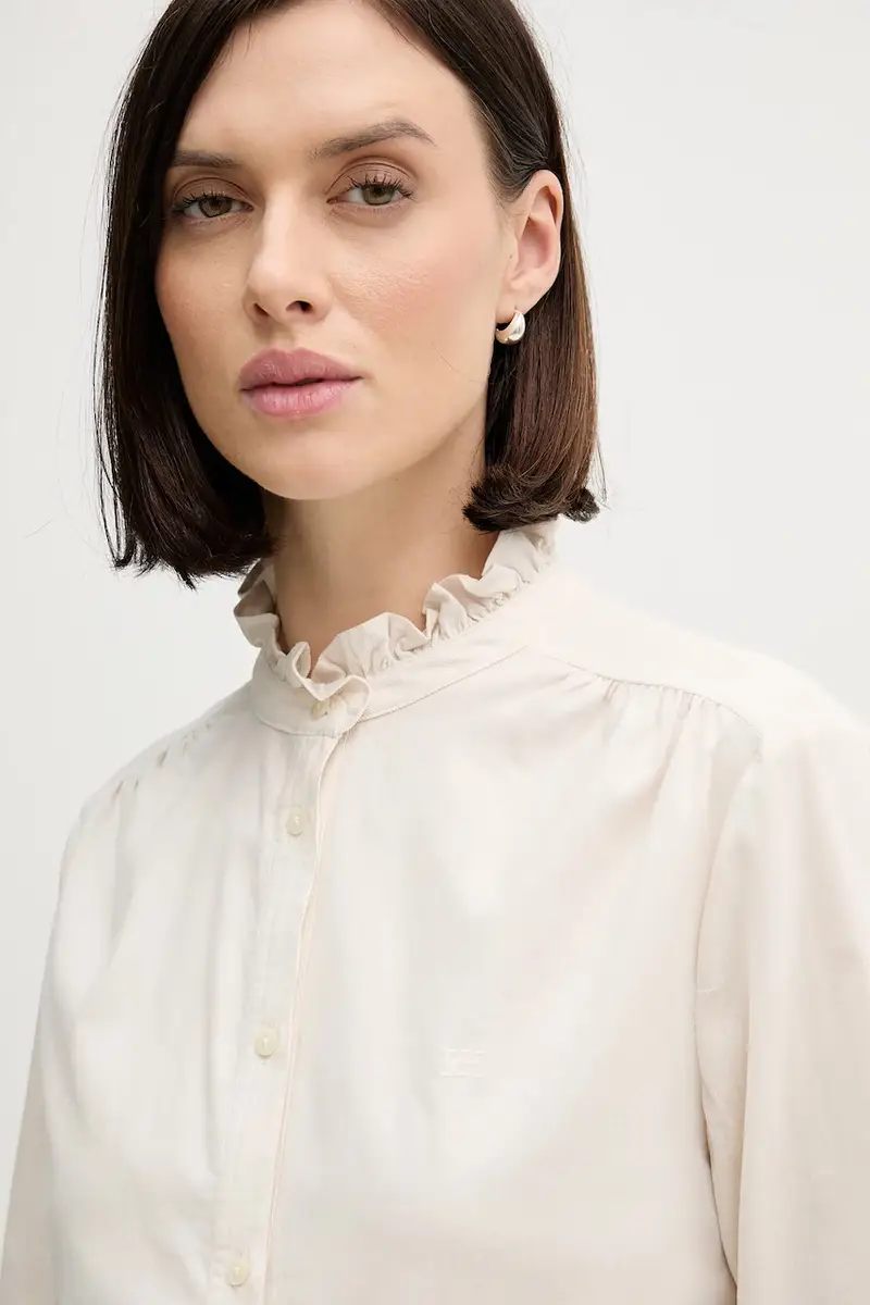 camicia in velluto a coste Beige miniatura 4