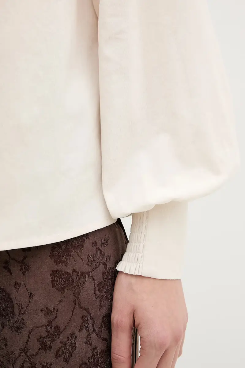 camicia in velluto a coste Beige miniatura 5