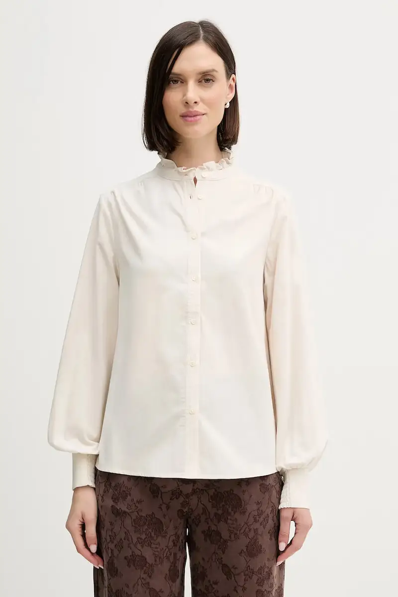 camicia in velluto a coste Beige