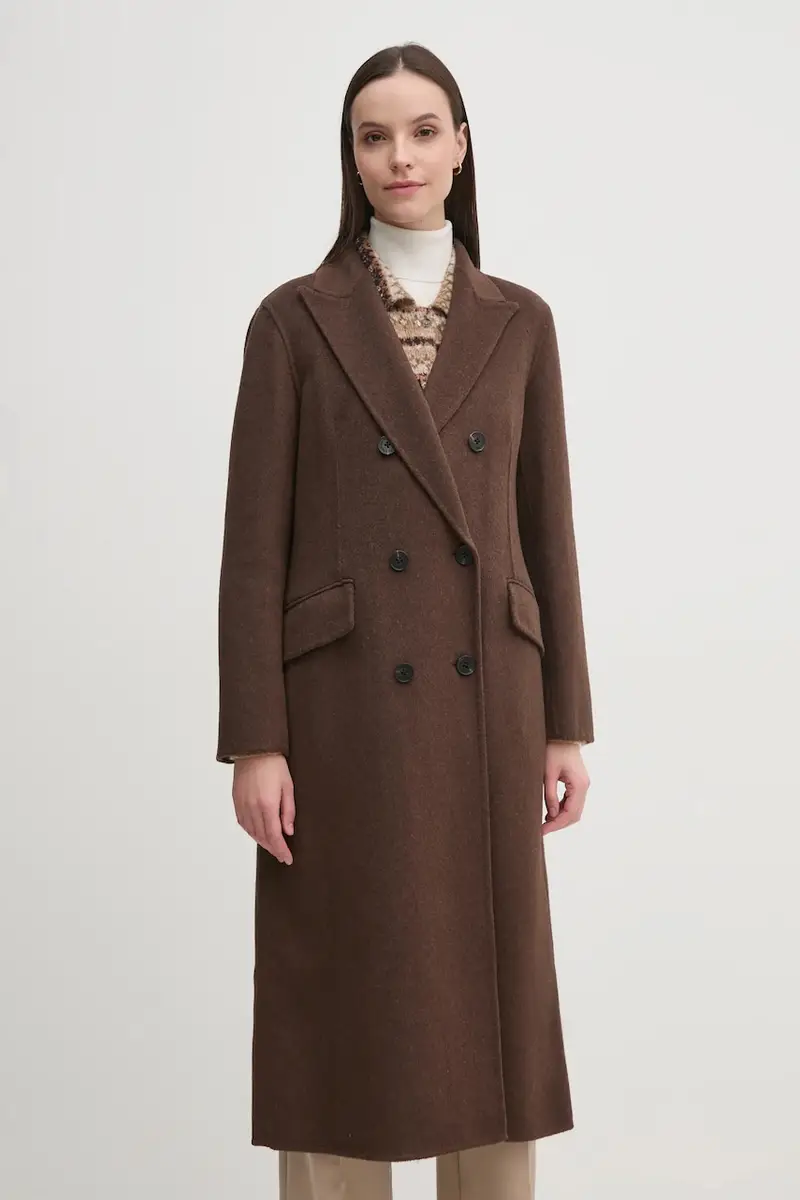 cappotto con aggiunta di lana colore marrone 7528336