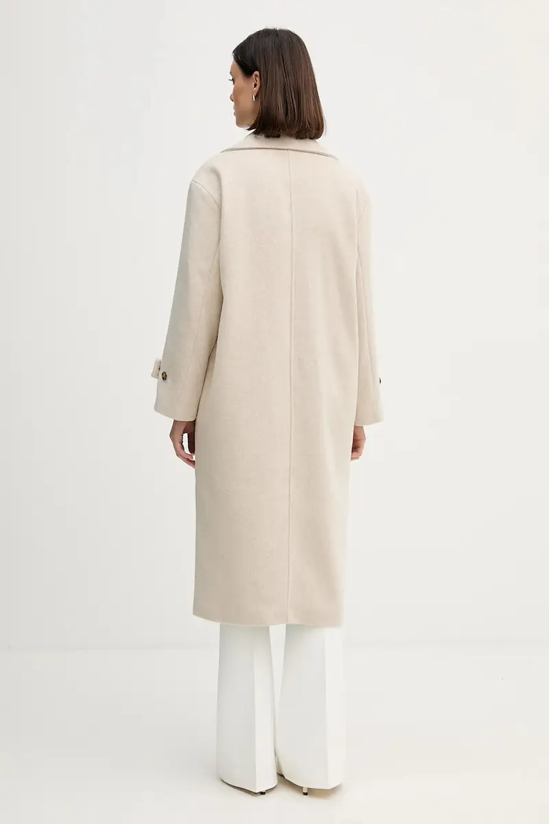 cappotto con lana Beige miniatura 3