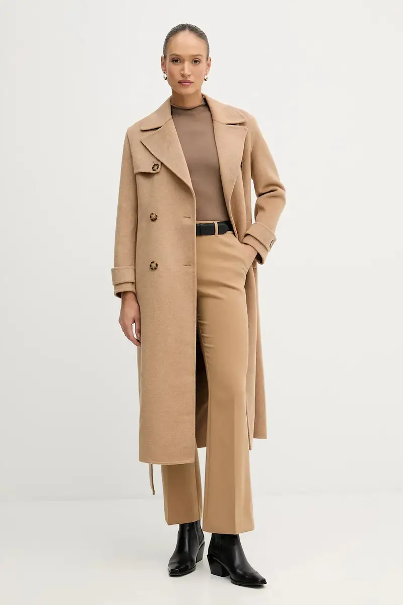 cappotto con lana colore marrone 7522237 miniatura 2