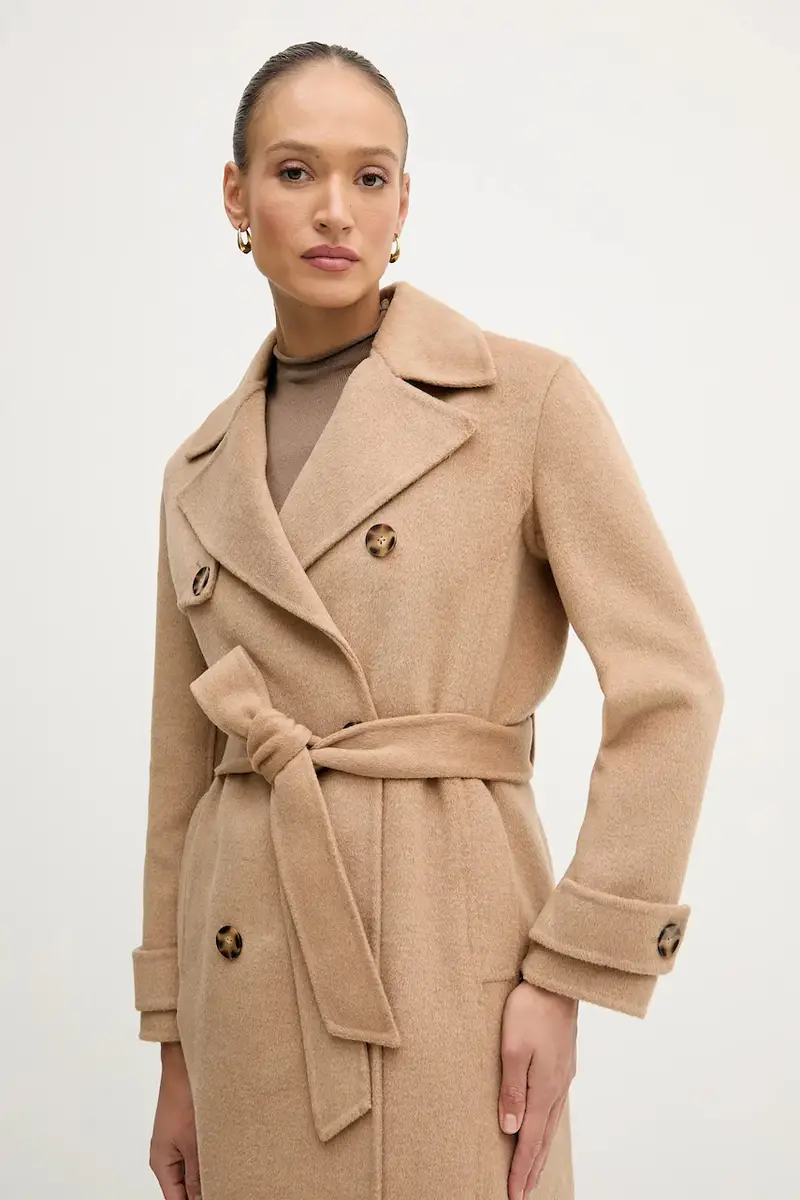 cappotto con lana colore marrone 7522237 miniatura 5