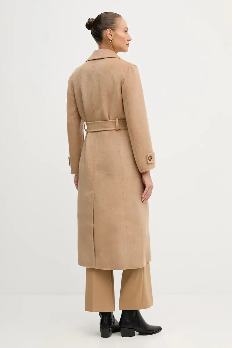 cappotto con lana colore marrone 7522237 Beige miniatura 3