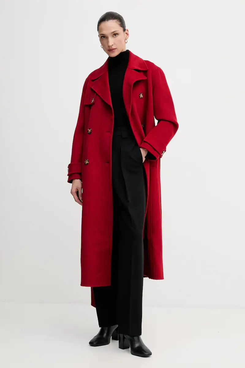 cappotto con lana colore rosso 7522237 miniatura 2