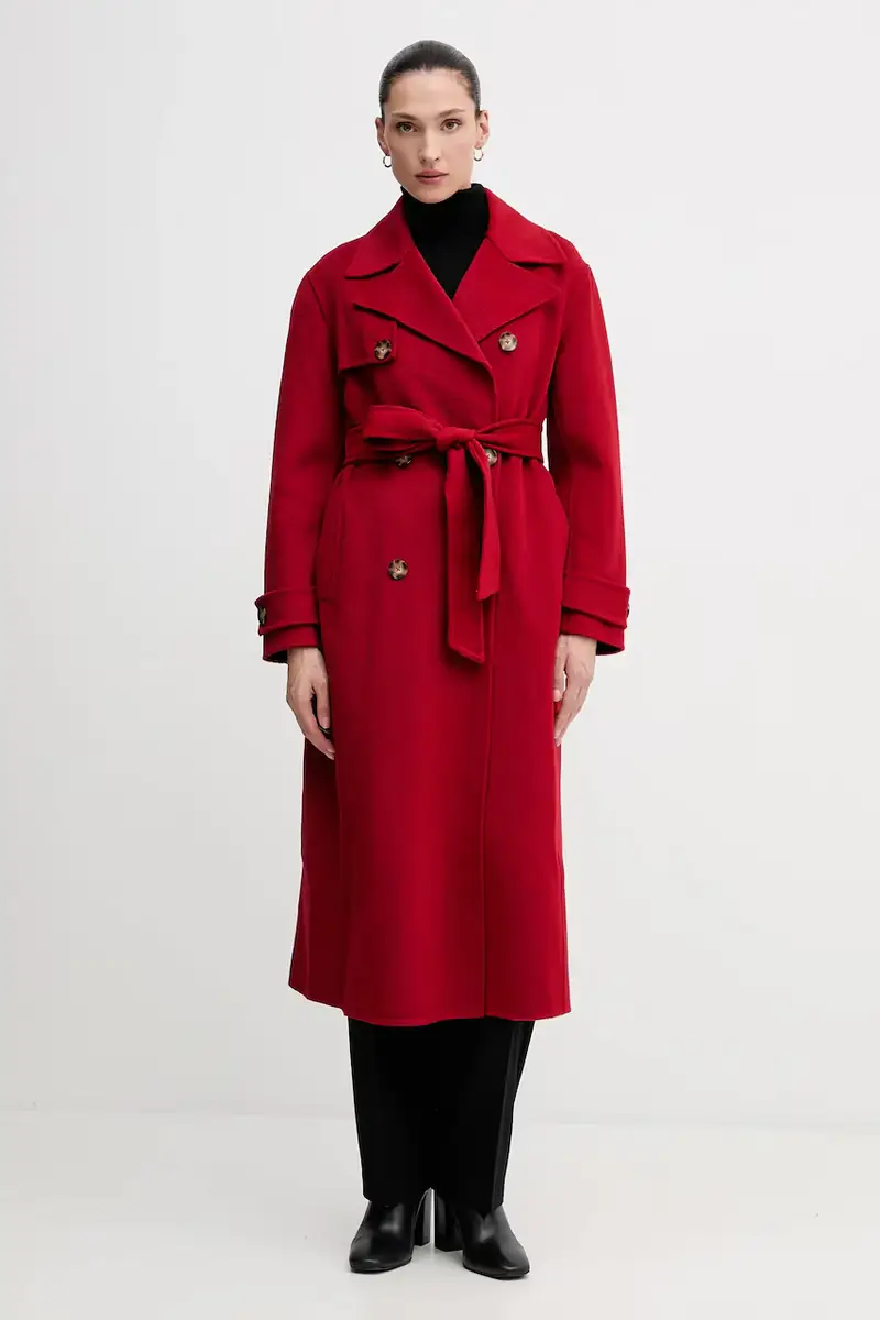 cappotto con lana colore rosso 7522237