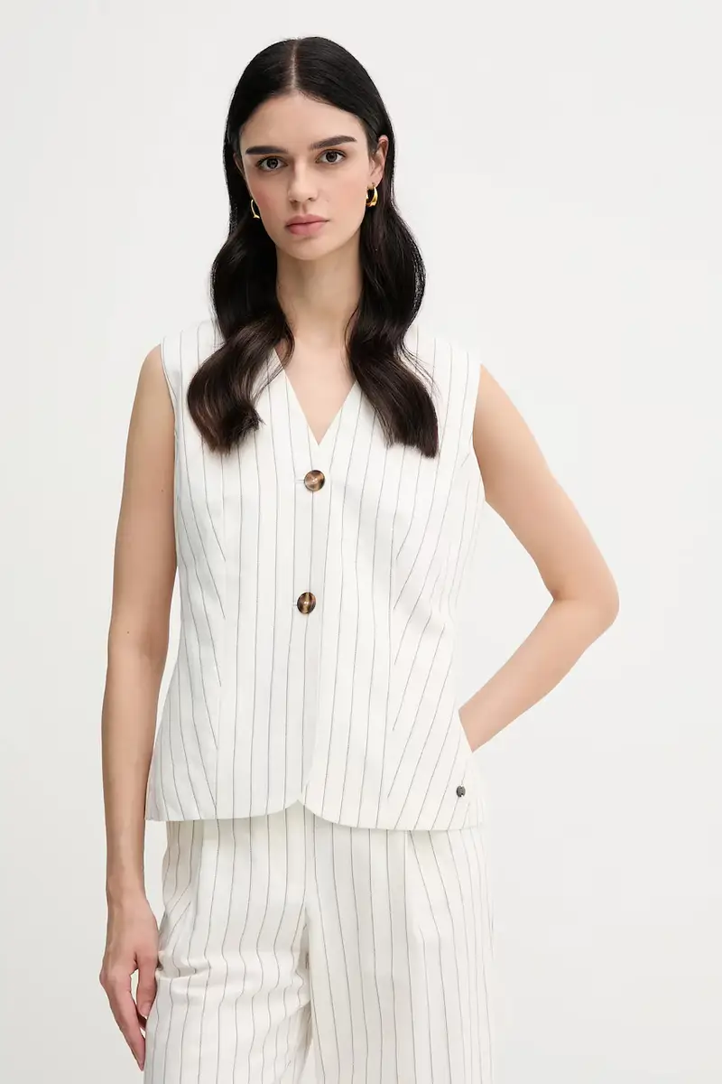 giacca in lino misto colore beige 7319821