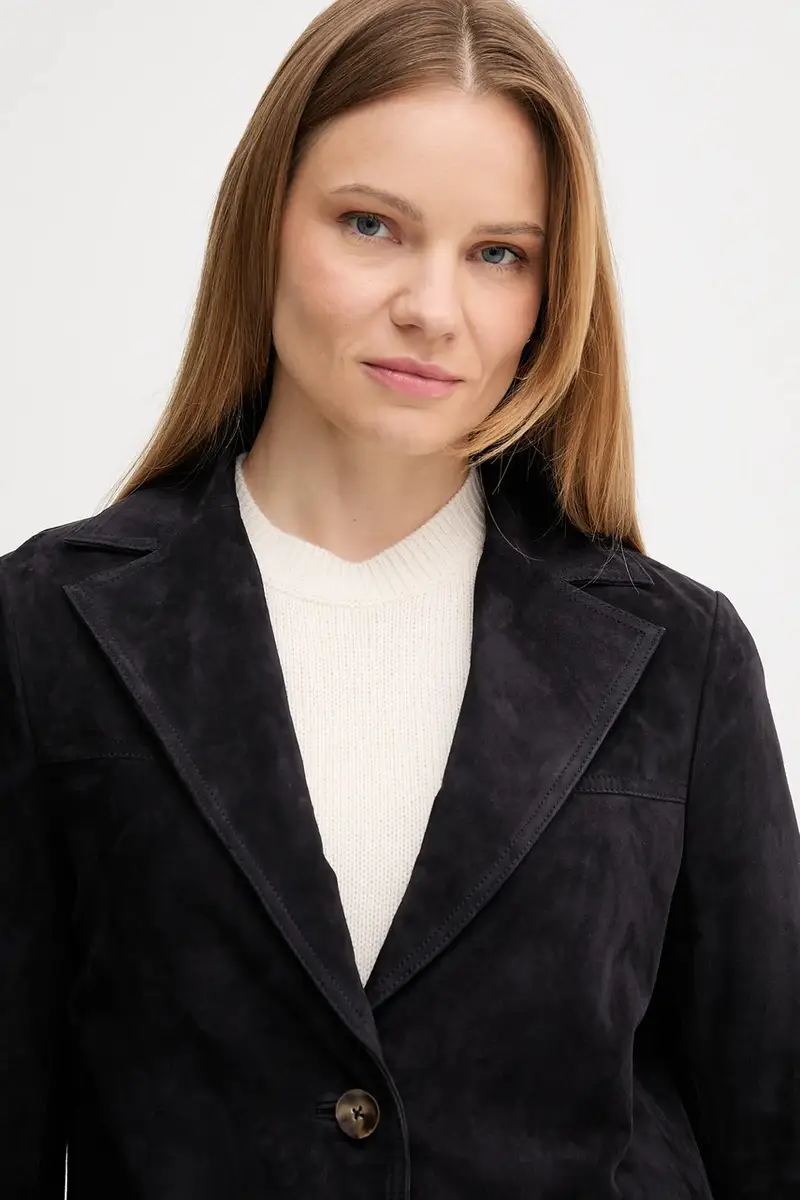 giacca in pelle scamosciata colore blu navy 5492121 miniatura 5