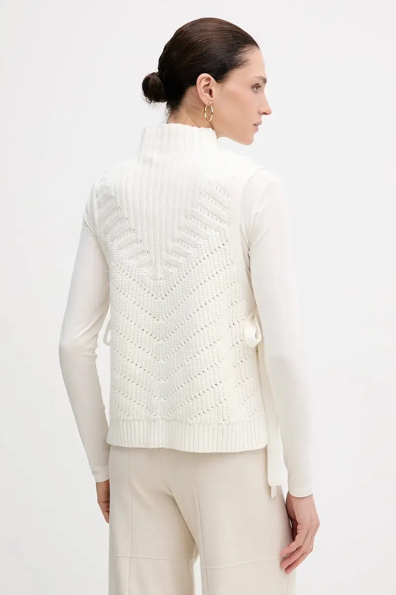gilè con aggiunta di lana donna colore bianco 5502017 miniatura 3