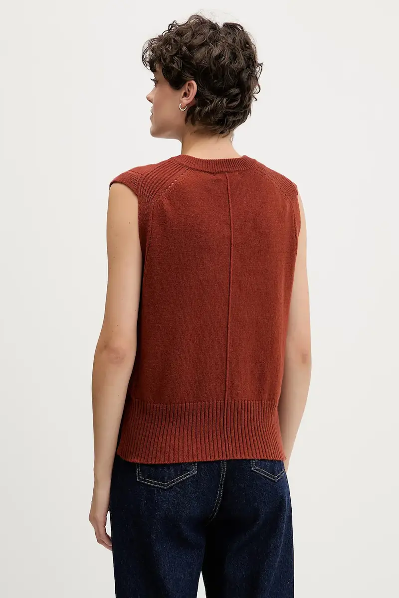 gilet con lana colore arancione 5502016 miniatura 3