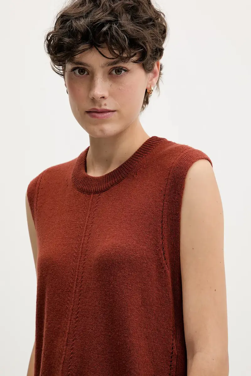 gilet con lana colore arancione 5502016 miniatura 4