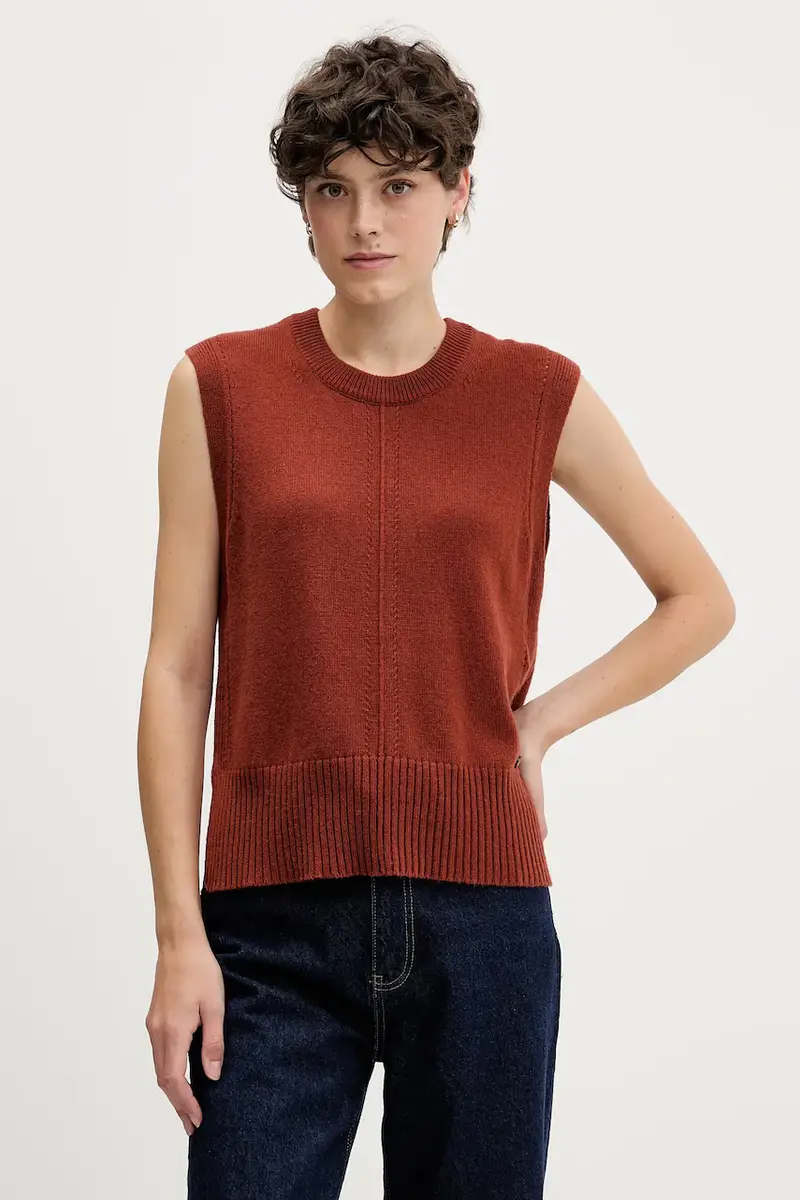 gilet con lana colore arancione 5502016