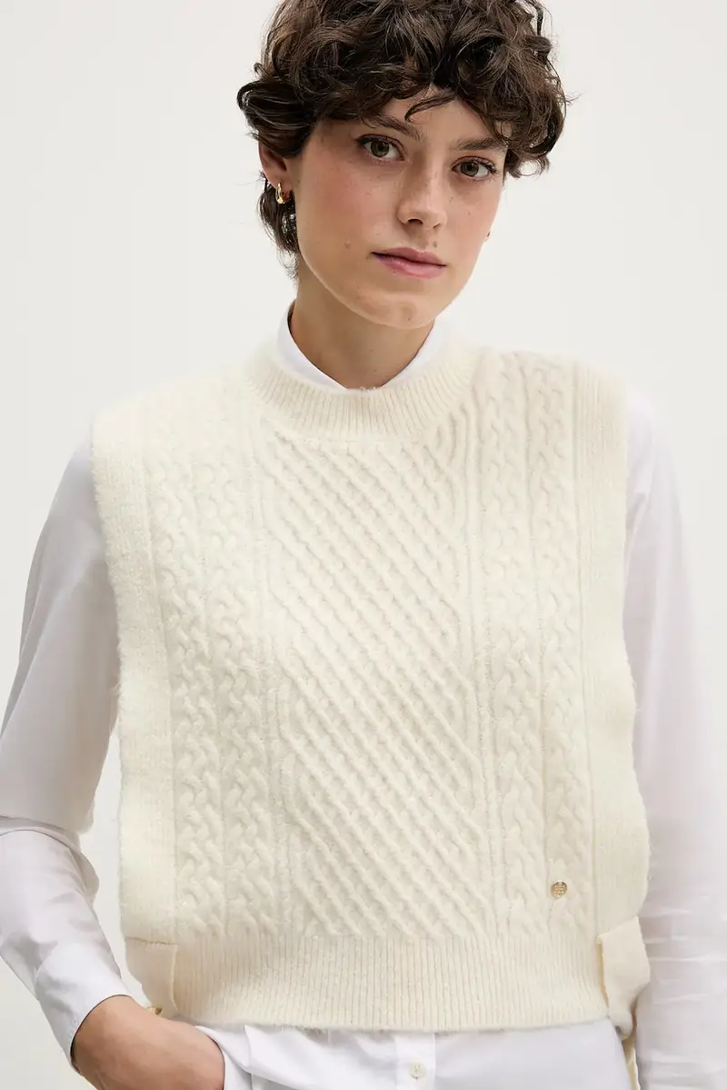 Pedro del Hierro Gilet Donna Beige 3840495 miniatura 4