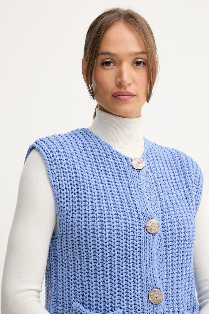 Pedro del Hierro Gilet Donna Blu 3581601 miniatura 4