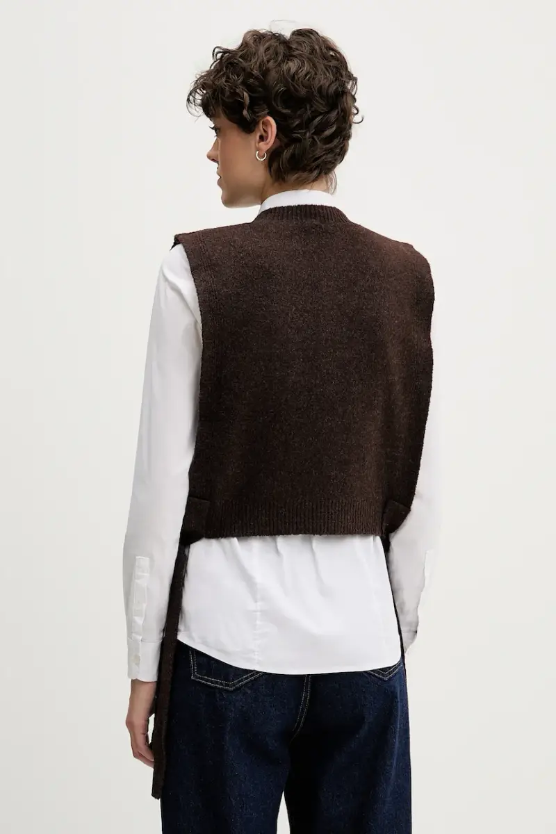 Pedro del Hierro Gilet Donna Marrone 3843596 miniatura 3