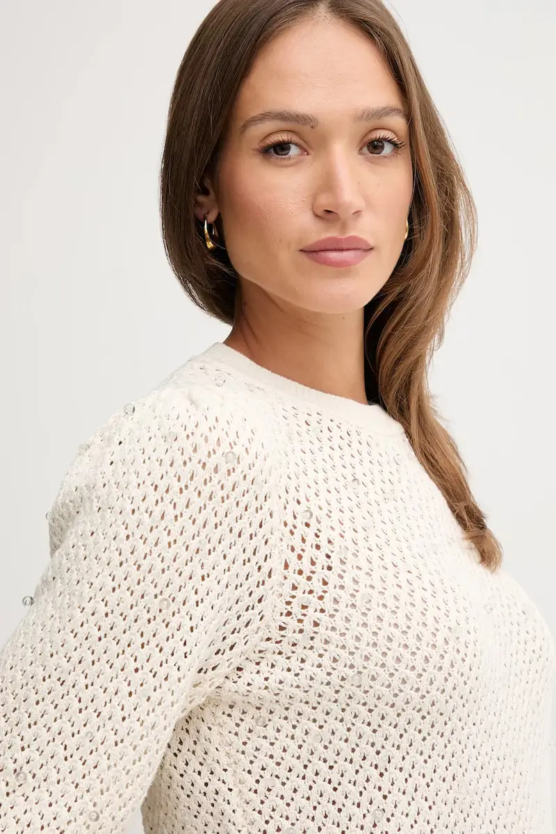 maglione in cotone donna colore beige 3512895 miniatura 4