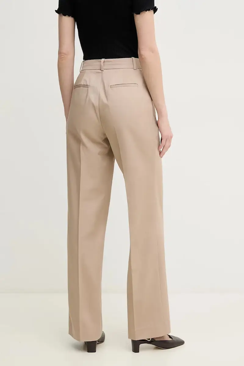 pantaloni in cotone donna colore beige 7609757 miniatura 3