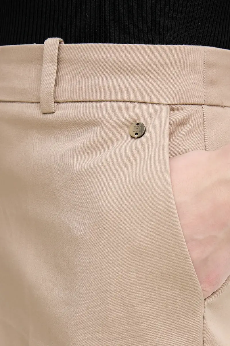 pantaloni in cotone donna colore beige 7609757 miniatura 4