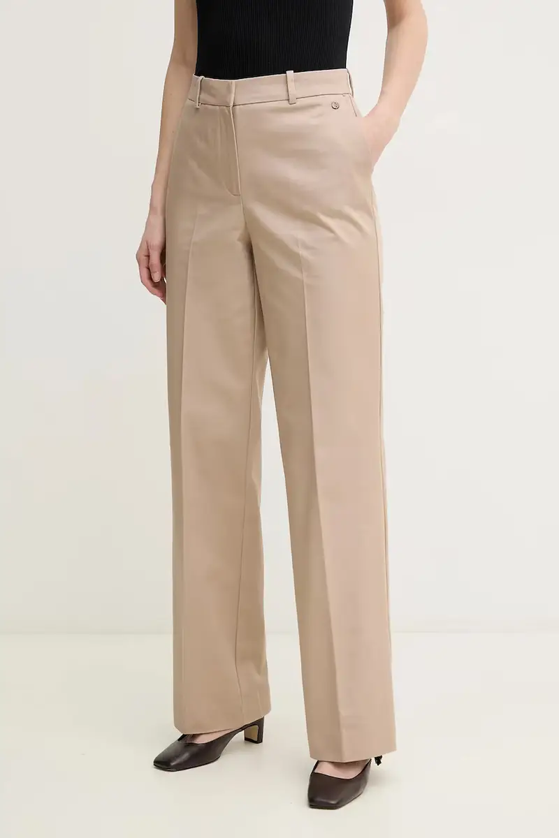 pantaloni in cotone donna colore beige 7609757