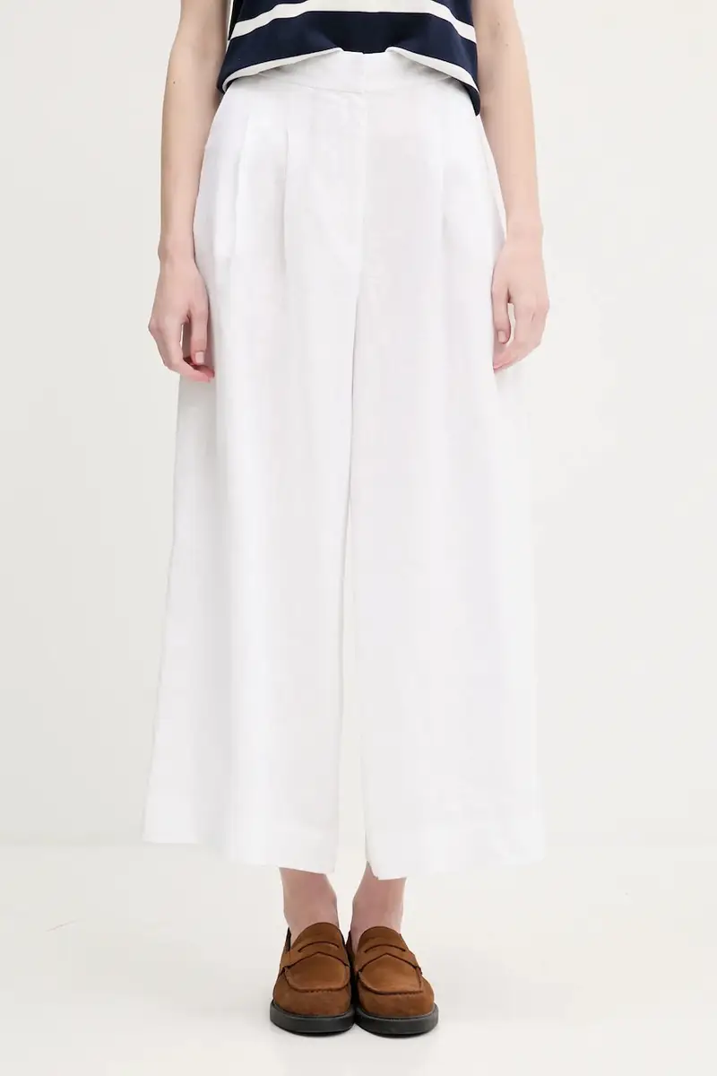 pantaloni in lino donna colore bianco 7609786