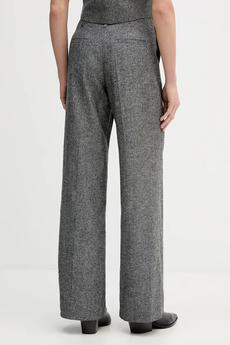 pantaloni in misto lana donna colore grigio 7602535 miniatura 3