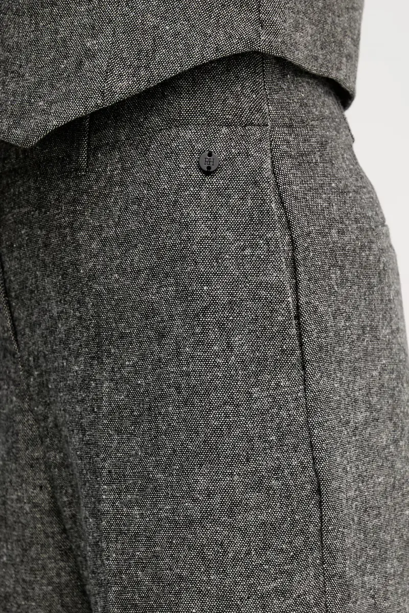 pantaloni in misto lana donna colore grigio 7602535 miniatura 4