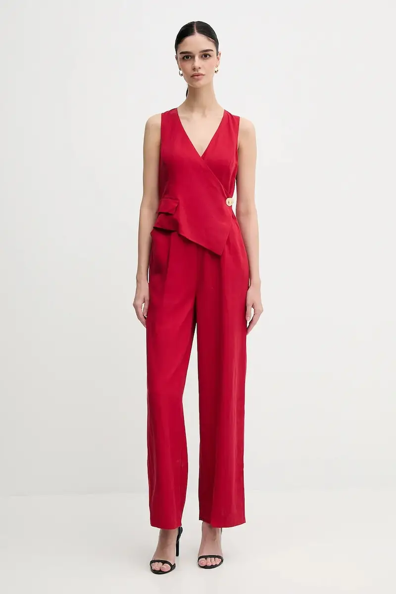 tuta con aggiunta di lino colore rosso 5899922