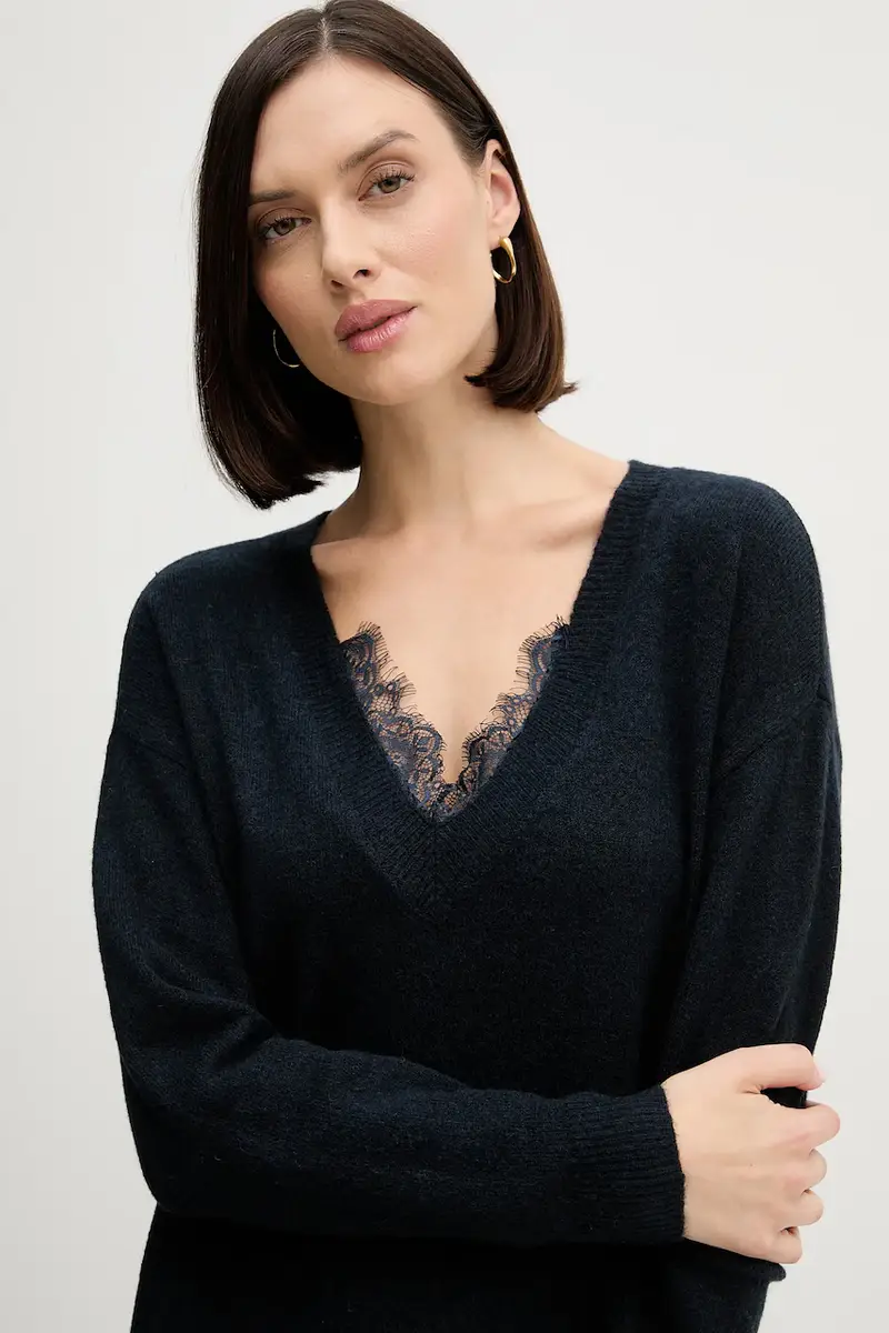 vestito con aggiunta di lana Blu navy miniatura 4