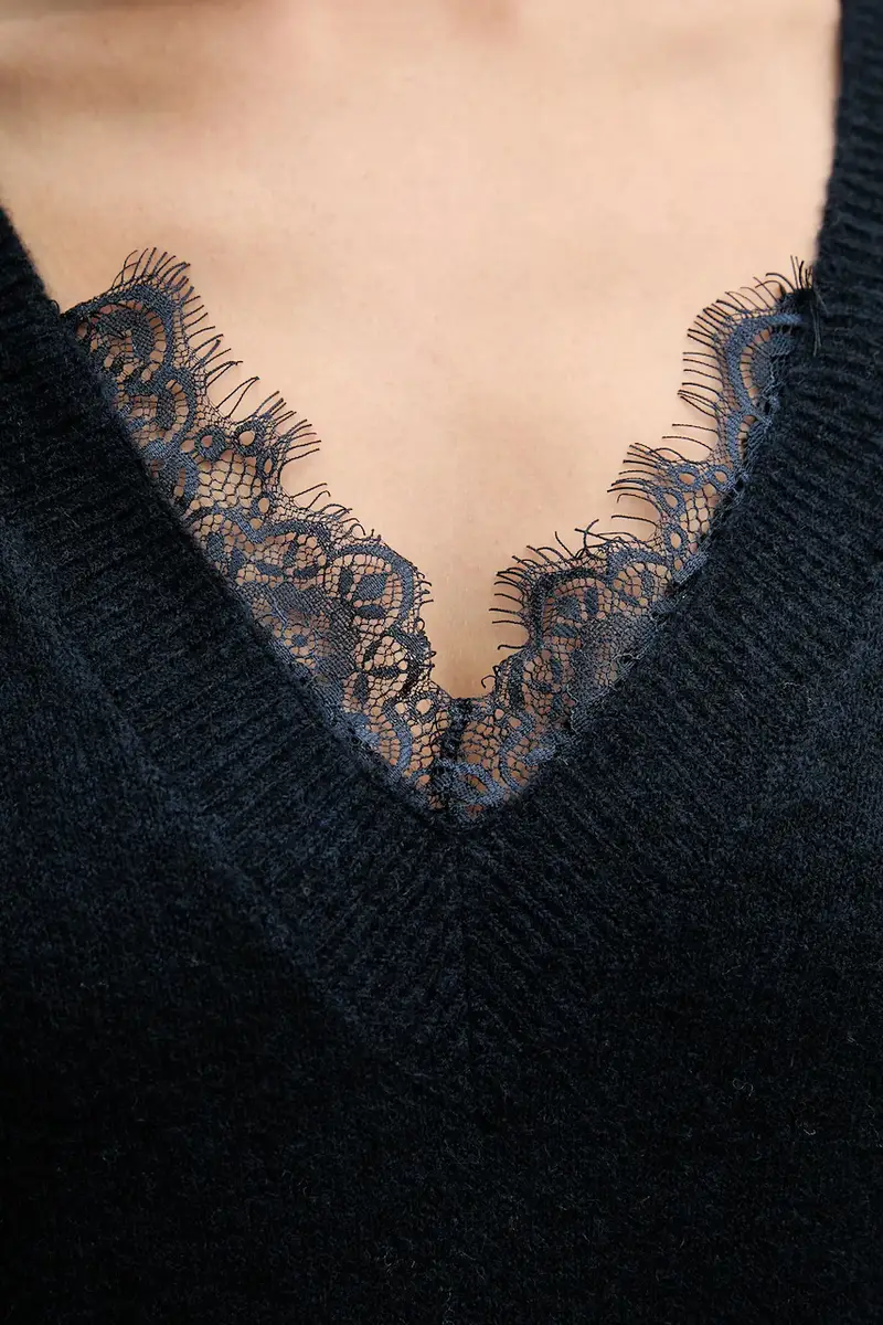 vestito con aggiunta di lana Blu navy miniatura 5