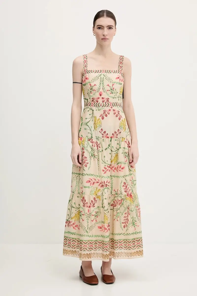 vestito in cotone colore beige