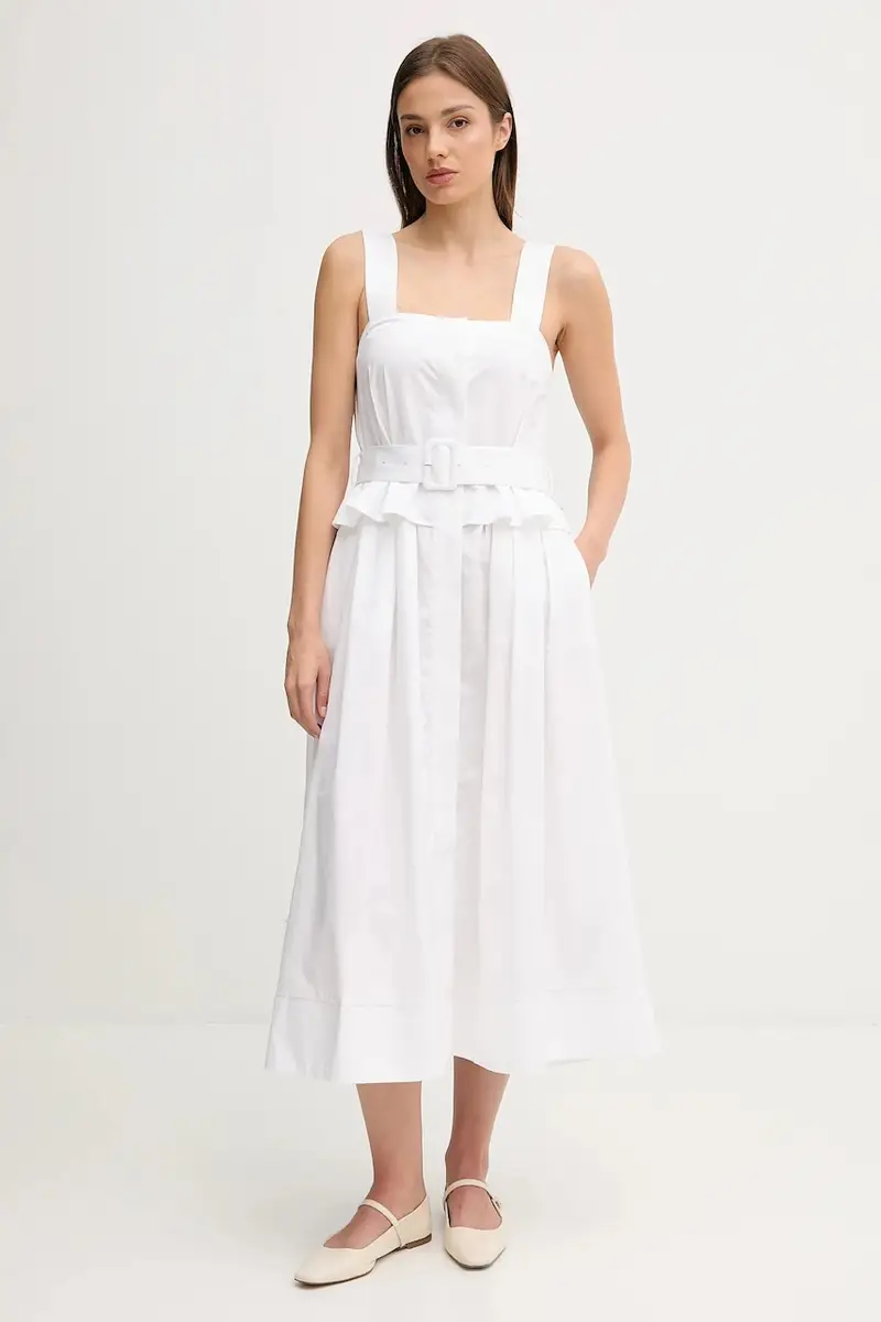 vestito in cotone colore bianco 3819832