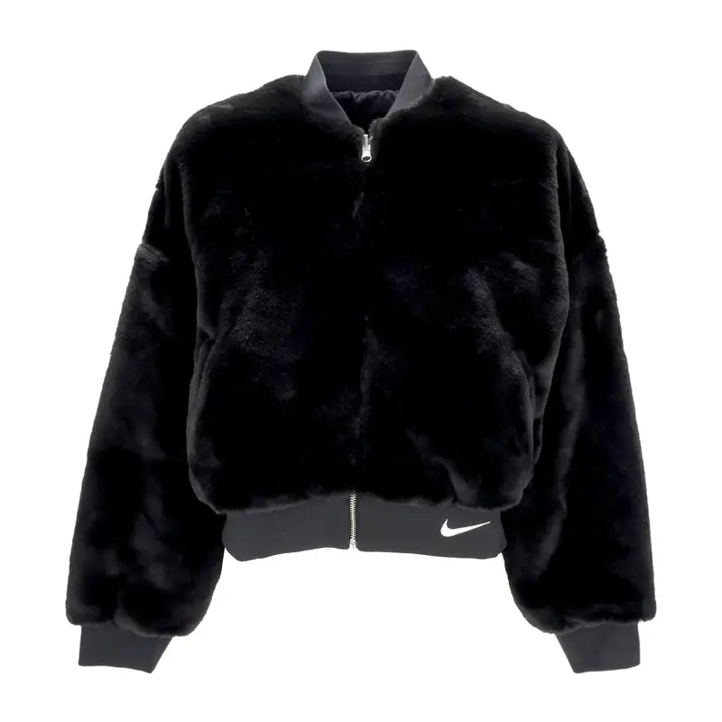 Pelliccia Donna W Sportswear Reversible Faux Fur Bomber Black/coconut Milk