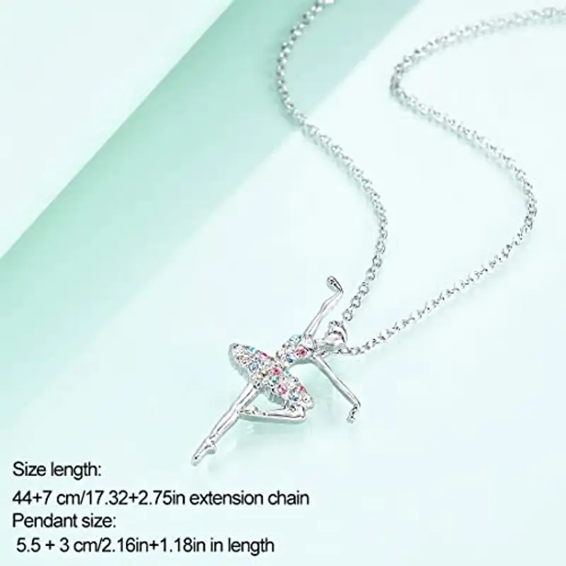 Pendente Collana con ciondolo a forma di ballerina, per bambine, ragazze, ideale come regalo per la Prima Comunione miniatura 2