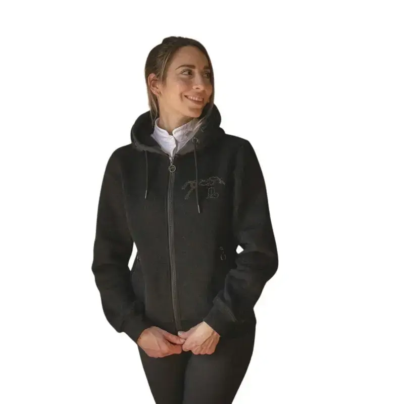 Felpa da equitazione con zip integrale per bambini Pénélope Fluore