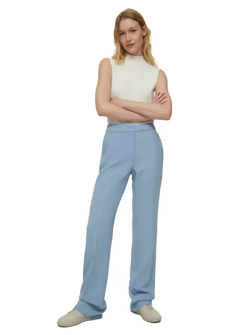 Pantalone Elenia flat azzurro miniatura 2