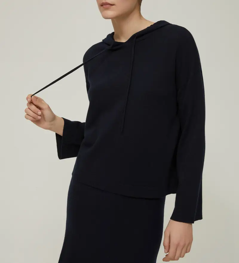 Pennyblack Felpa blu navy donna in misto lana