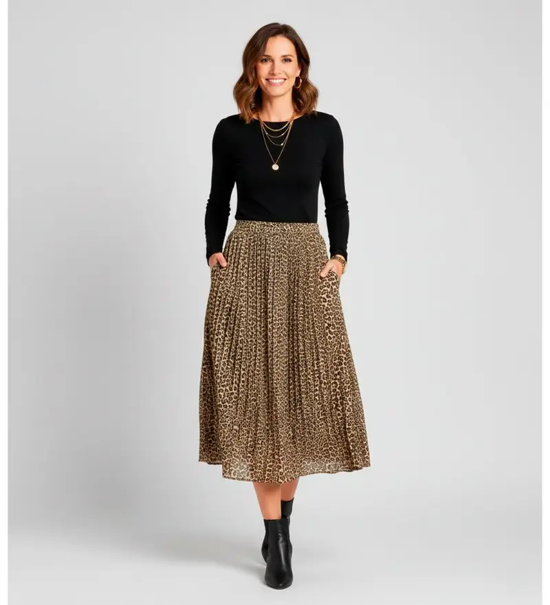 per donna 2521776013270 Gonna in rafia marrone (S), Casual, Animal Print, Poliestere