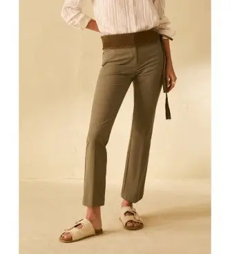 per donna 2611131043200 pantaloni a gamba larga verdi Pbbflaren (40), Casual, Verde, Cotone