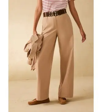 per donna 2611131333200 Pantaloni a gamba larga Pbbcrisma marrone (40), Casual, Cotone