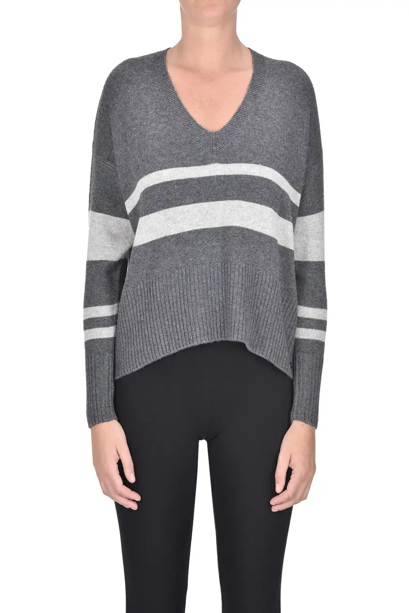 Pullover a righe Grigio