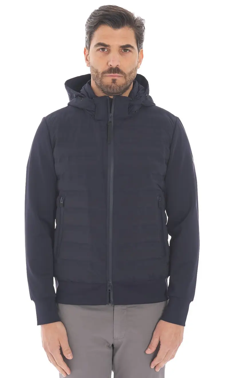 Giubbotto people of shibuya con cappuccio blu - new, colore blu