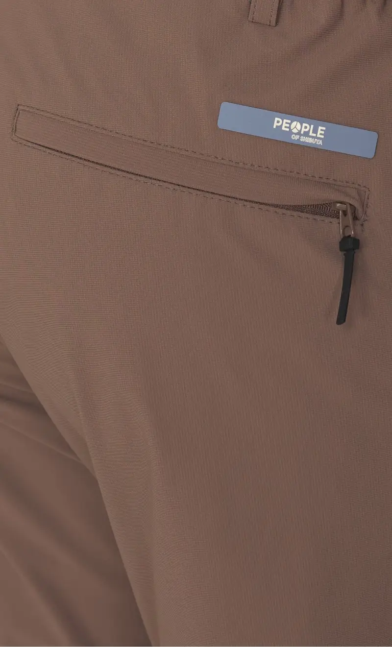PEOPLE OF SHIBUYA Pantalone tecnico con pinces - kobra, colore tabacco miniatura 2