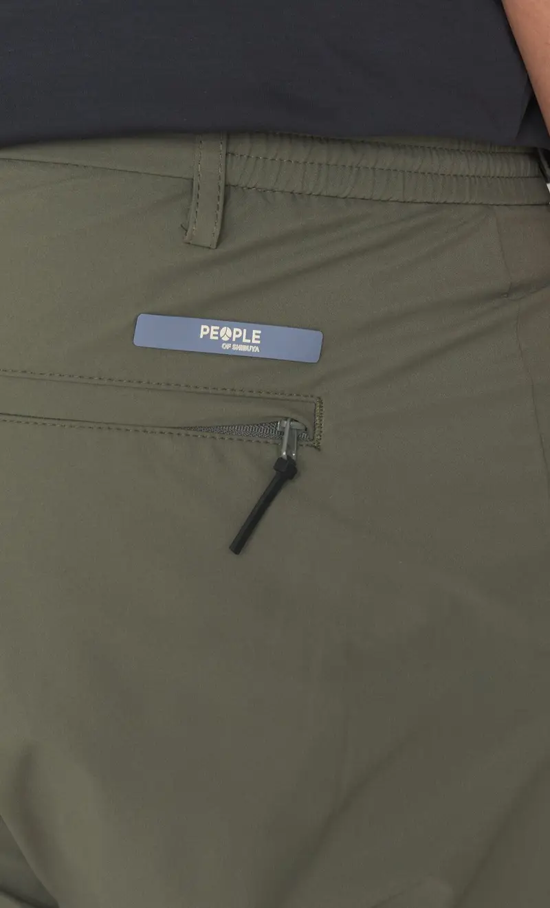 Pantalone tecnico people of shibuya liscio con pinces - kobra, colore verde miniatura 2