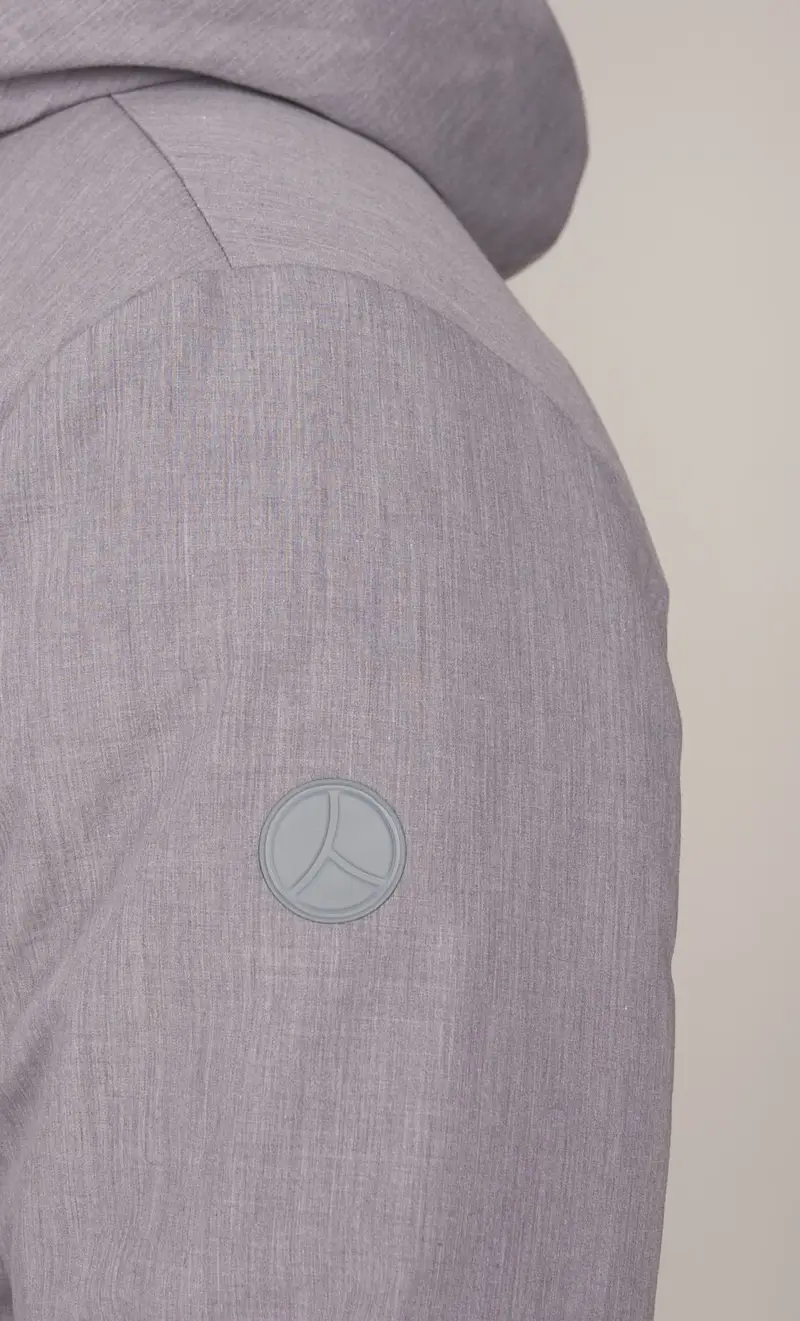 Piumino corto people of shibuya con cappuccio - shikoku, colore grigio miniatura 2