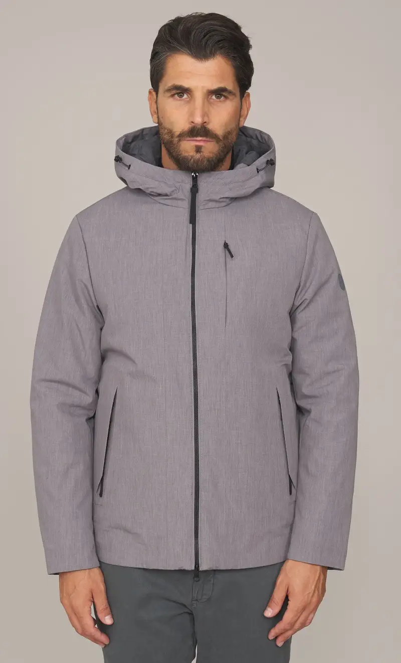 Piumino corto people of shibuya con cappuccio - shikoku, colore grigio