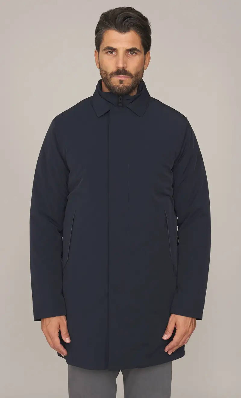 Piumino lungo people of shibuya con pettorina blu - hokkaido, colore blu