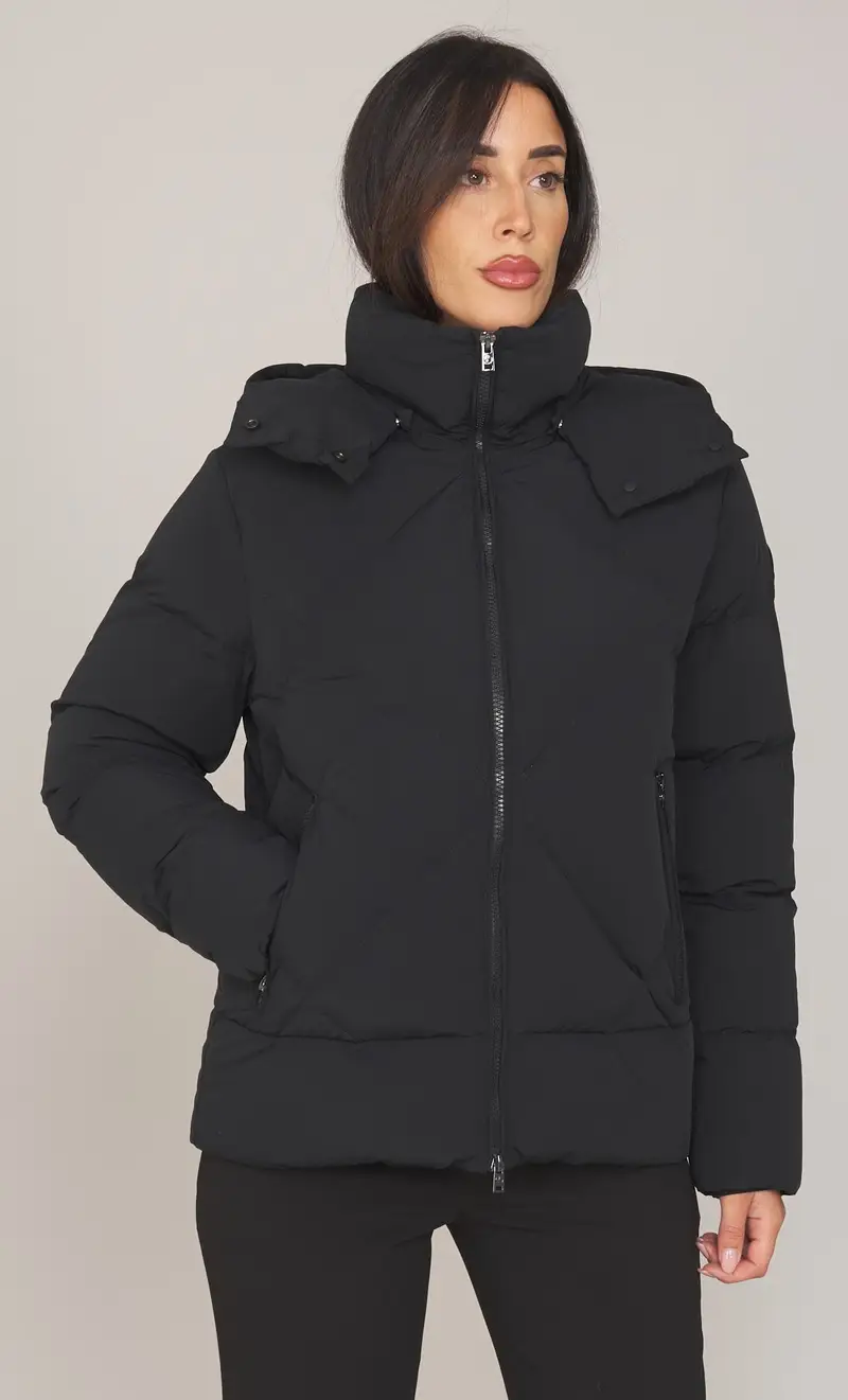 Piumino svasato people of shibuya con cappuccio staccabile bianco - aroe, colore nero miniatura 2