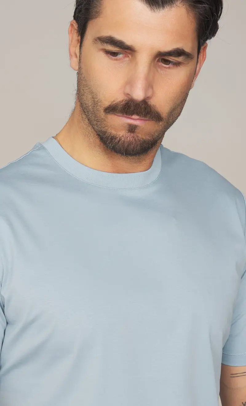 PEOPLE OF SHIBUYA T-shirt in filo di scozia, colore celeste miniatura 2